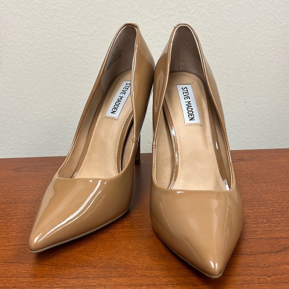 Steve Madden Camel Luiza Camel Patent Heels Size 8